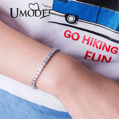 Clear Square Cubic Zirconia Tennis Bracelet WEM Support (www.WEM.support)