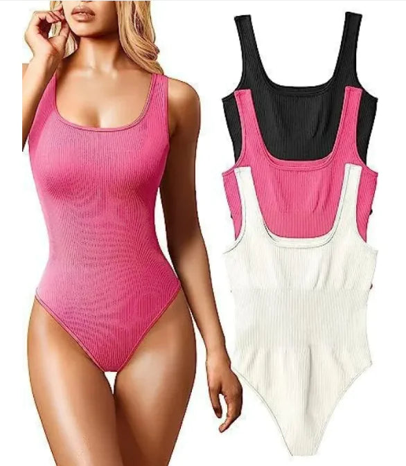 Women's U-neck Sleeveless Vest Tight Jumpsuit WEM Support (www.WEM.support)