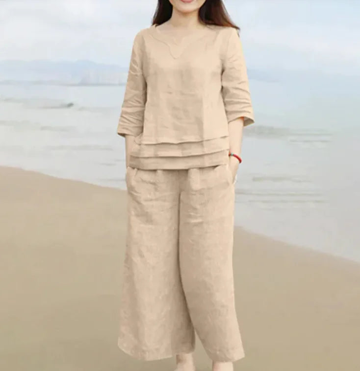 Casual Women Loose Shirt Trousers Suit WEM Support (www.WEM.support)