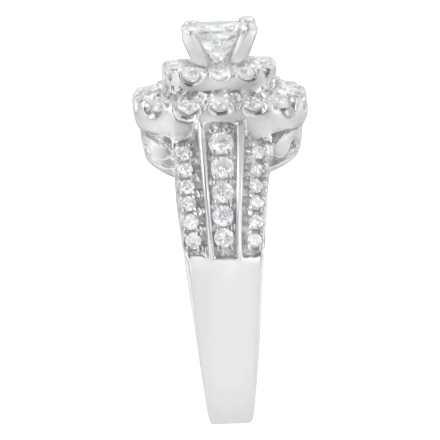 14KT White Gold Diamond Cluster Ring (1 cttw, H-I Color, I1-I2 Clarity) WEM Support (www.WEM.support)