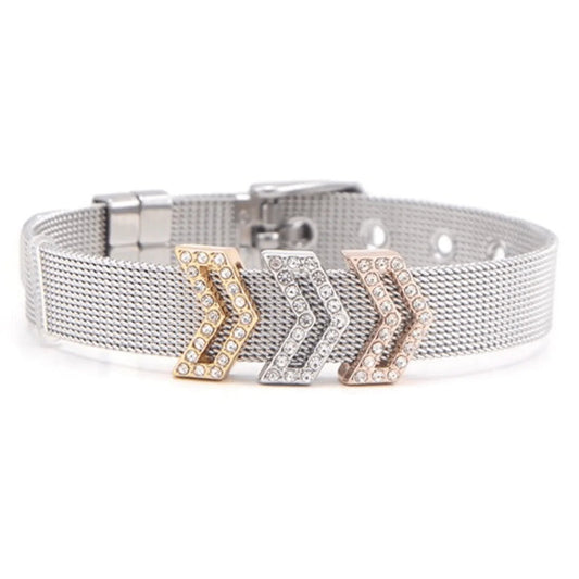 3 Chevron Pavé Charm Bracelet WEM Support (www.WEM.support)