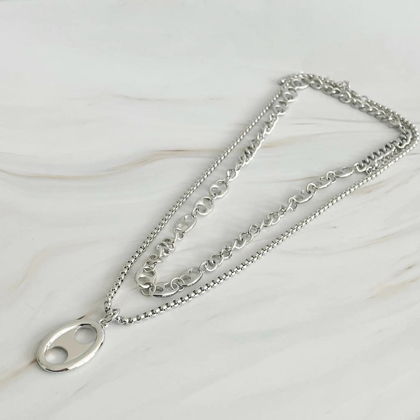 Button Charm Golden Necklace Set WEM Support (www.WEM.support)