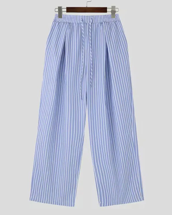 Korean Style Striped Drawstring Pants HejK.com