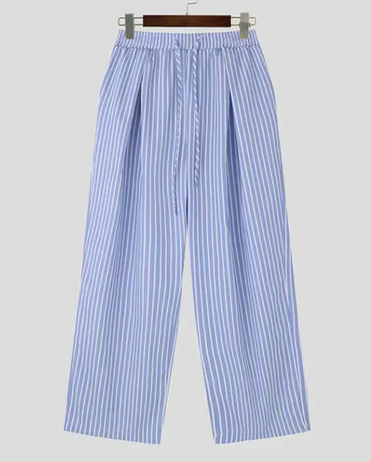 Korean Style Striped Drawstring Pants HejK.com