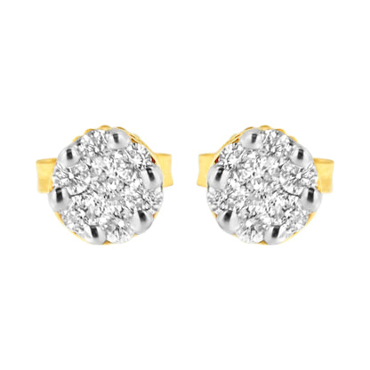14K Yellow Gold 1/2 cttw Round Cut Diamond Earrings (H-I, SI2-I1) WEM Support (www.WEM.support)