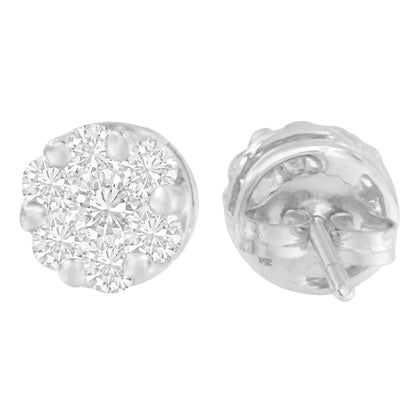 14K White Gold 1 1/4 cttw Round Cut Diamond Earrings (H-I, SI2-I1) WEM Support (www.WEM.support)