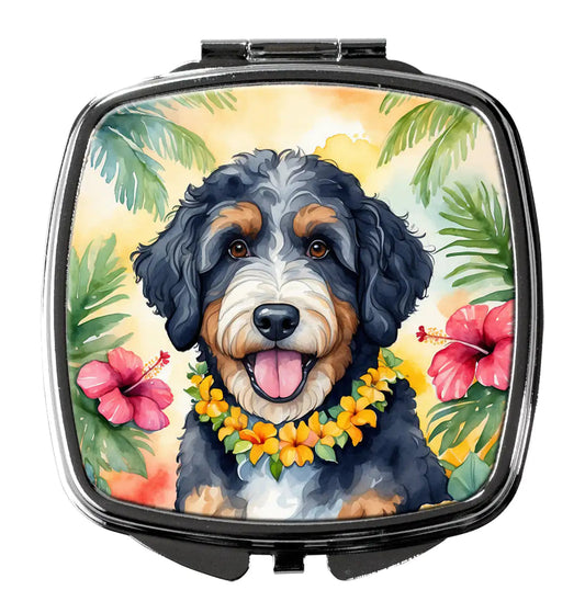 Bernedoodle Luau Compact Mirror WEM Support (www.WEM.support)