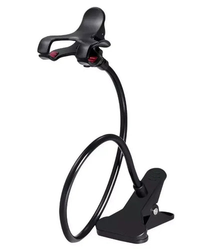 Universal Lazy Mobile Phone Gooseneck Stand Holder Flexible Bed Desk Table Clip WEM Support (www.WEM.support)
