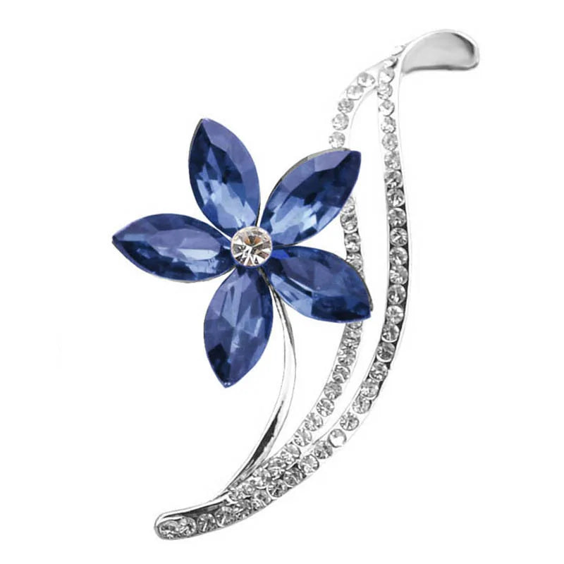 Elegant Blue Flower Brooch WEM Support (www.WEM.support)