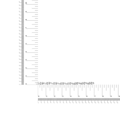 .925 Sterling Silver 1 3/4 Cttw Diamond Wave and X Link Tennis Bracelet (I-J Color, I3 Clarity) - 7" WEM Support (www.WEM.support)