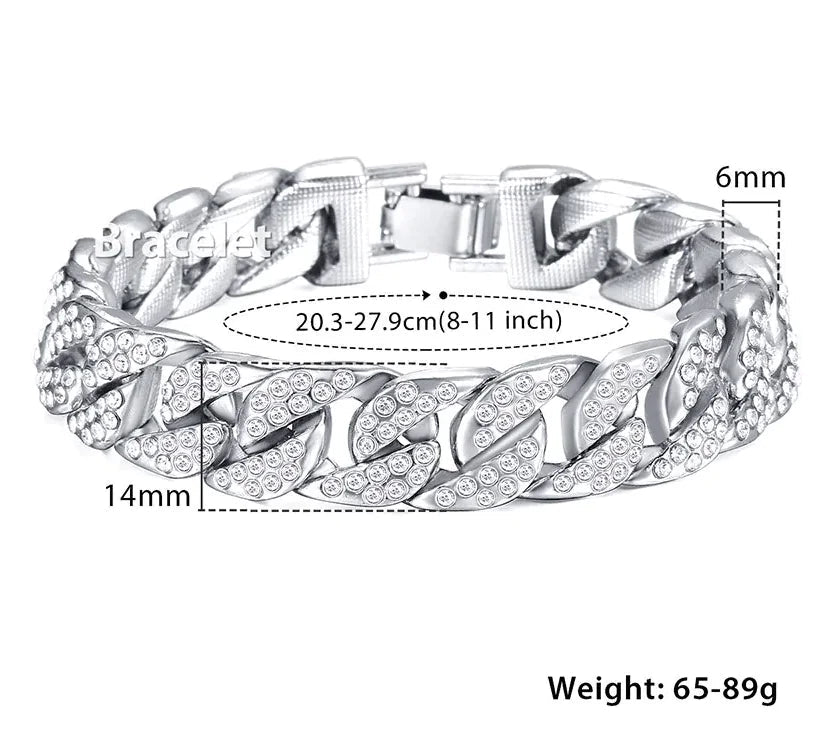 Miami Curb Cuban Chain Bracelet For Men Gold WEM Support (www.WEM.support)