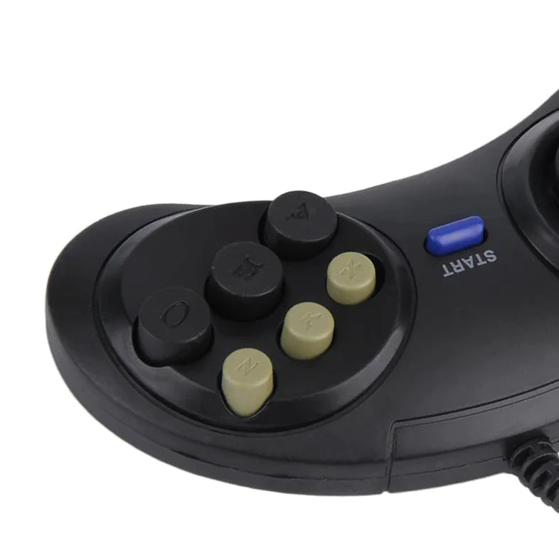 2X 6 Button Game Pad Controller For SEGA Genesis Black Old School Classic New WEM Support (www.WEM.support)