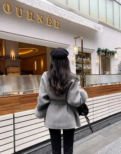 Fox Fur Elegant Double-sided Cashmere Coat WEM Support (www.WEM.support)