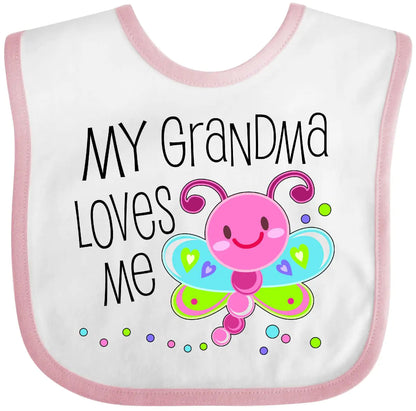 inktastic Mi Abuela Me Ama- Lindo Babero para Bebé con Libélula Blanco y Rosa 305b8 HejK.com