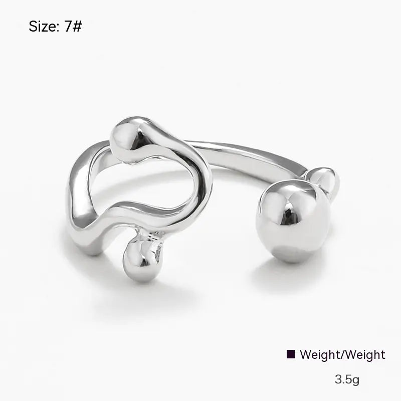 Irregular Metal Ring for Women - Unique Design - Catch Cards