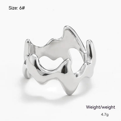 Irregular Metal Ring for Women - Unique Design - Catch Cards