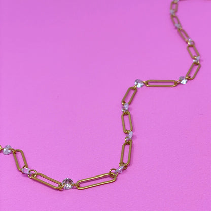 Crystal Linked Chain Necklace WEM Support (www.WEM.support)