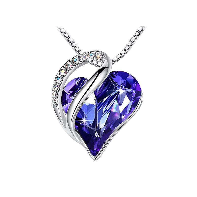 CrystalHeart Heart-Shaped Pendant Necklace WEM Support (www.WEM.support)