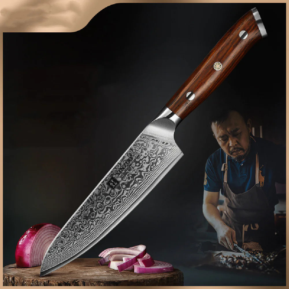 Universalkniv i damaskusstål-Damascus Steel Universal Knife WEM Support (www.WEM.support)