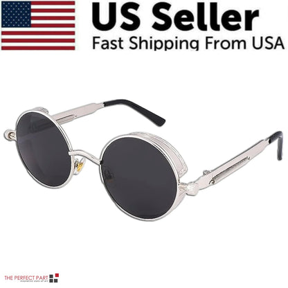 Retro Round Polarized Sunglasses Men Women Vintage Gothic Steampunk Glasses WEM Support (www.WEM.support)
