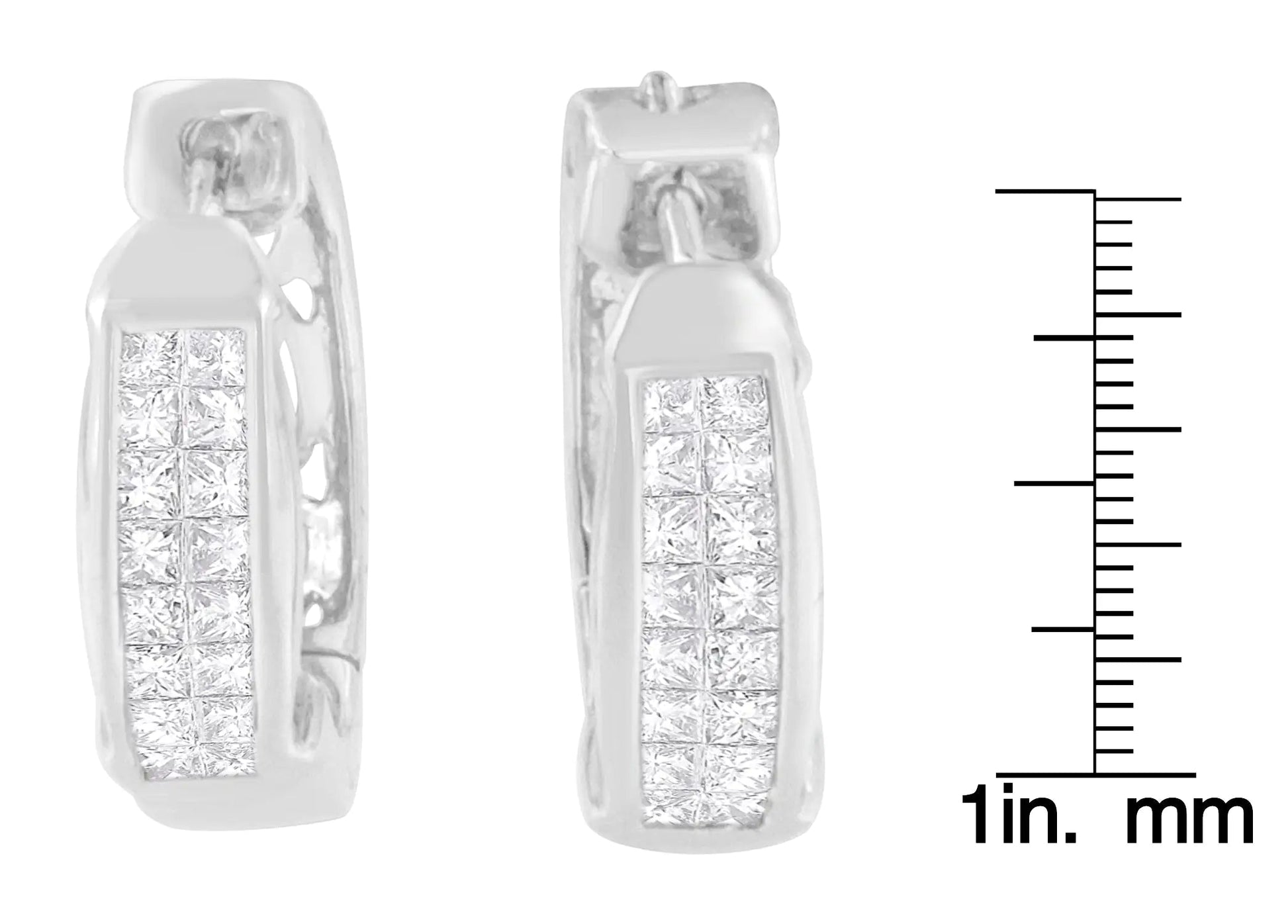 14K White Gold Princess Cut Diamond Earrings (0.57 cttw, H-I Color, SI1-SI2 Clarity) WEM Support (www.WEM.support)