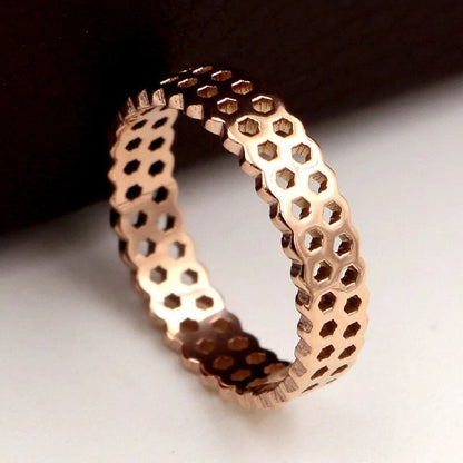Honeycomb Ring - Rose Gold WEM Support (www.WEM.support)