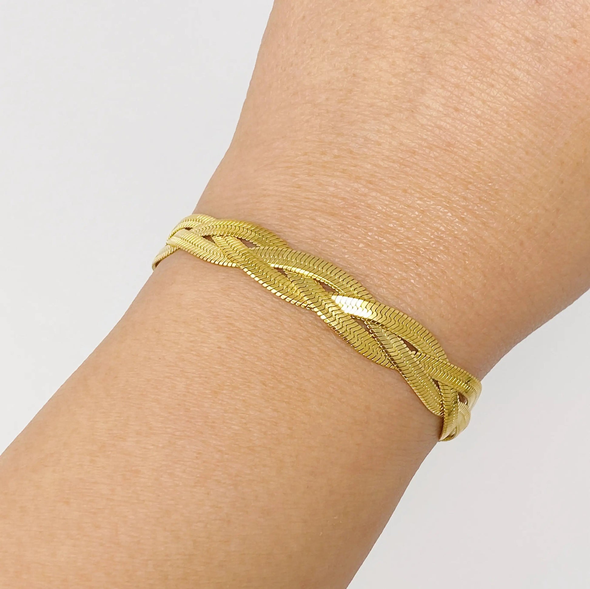 Braided Herringbone Chain Bracelet WEM Support (www.WEM.support)
