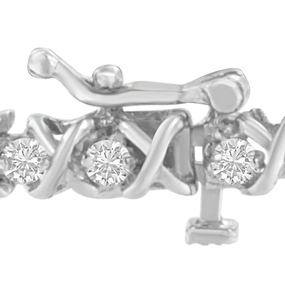 18K White Gold Round Cut Diamond Wrapped in Love Bracelet (2.00 cttw, H-I Color, I1-I2 Clarity) WEM Support (www.WEM.support)