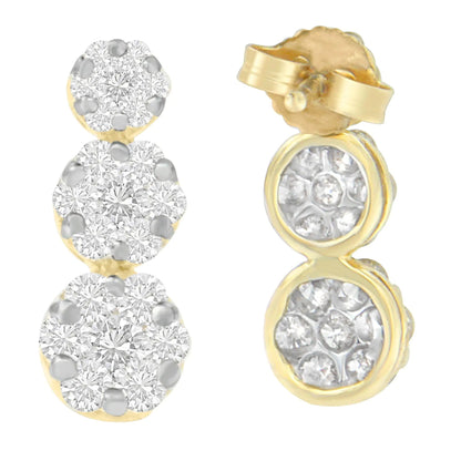 14K Yellow Gold Round-cut Diamond Earring (2 cttw, I-J Color, VS1-VS2 Clarity) WEM Support (www.WEM.support)