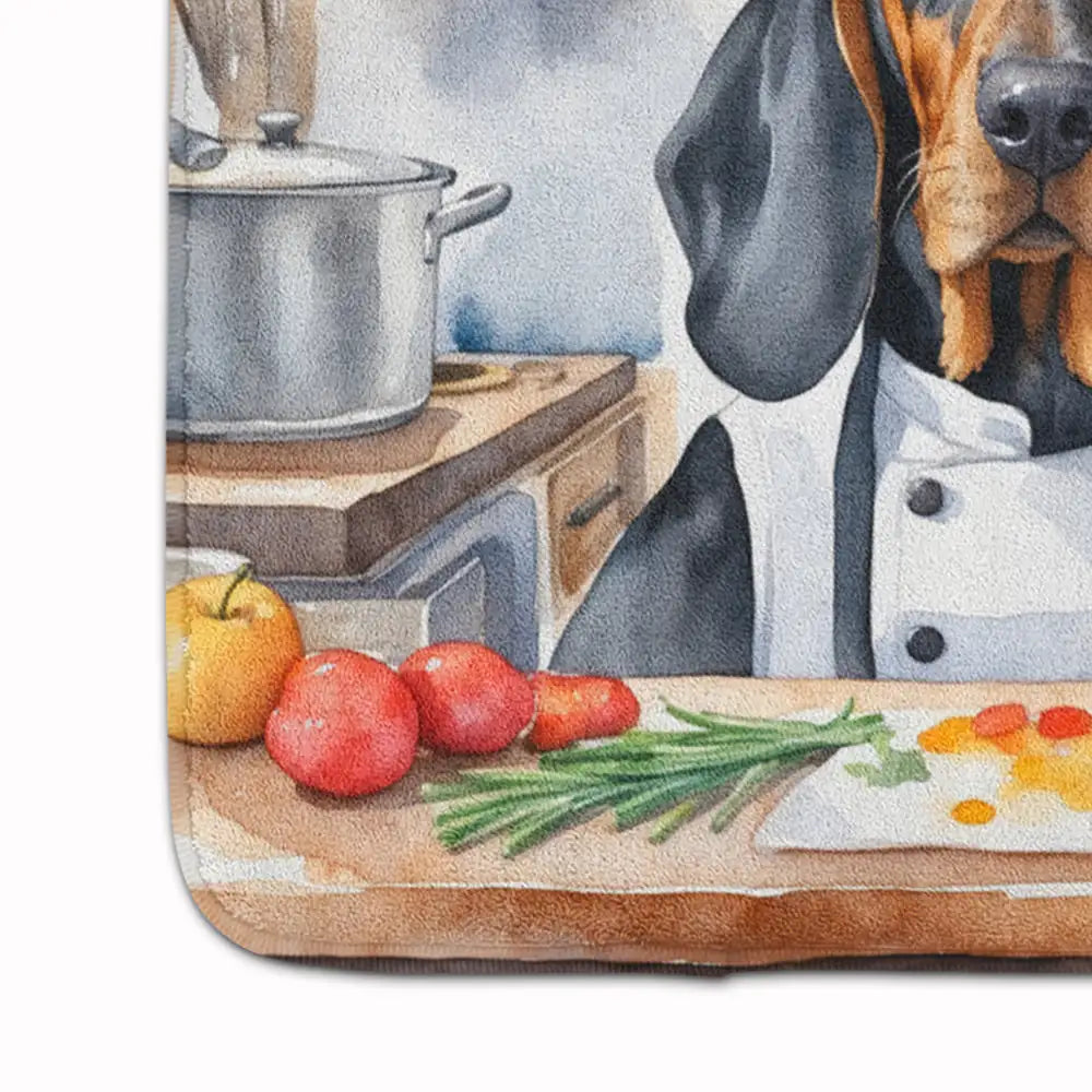 Black and Tan Coonhound The Chef Memory Foam Kitchen Mat WEM Support (www.WEM.support)