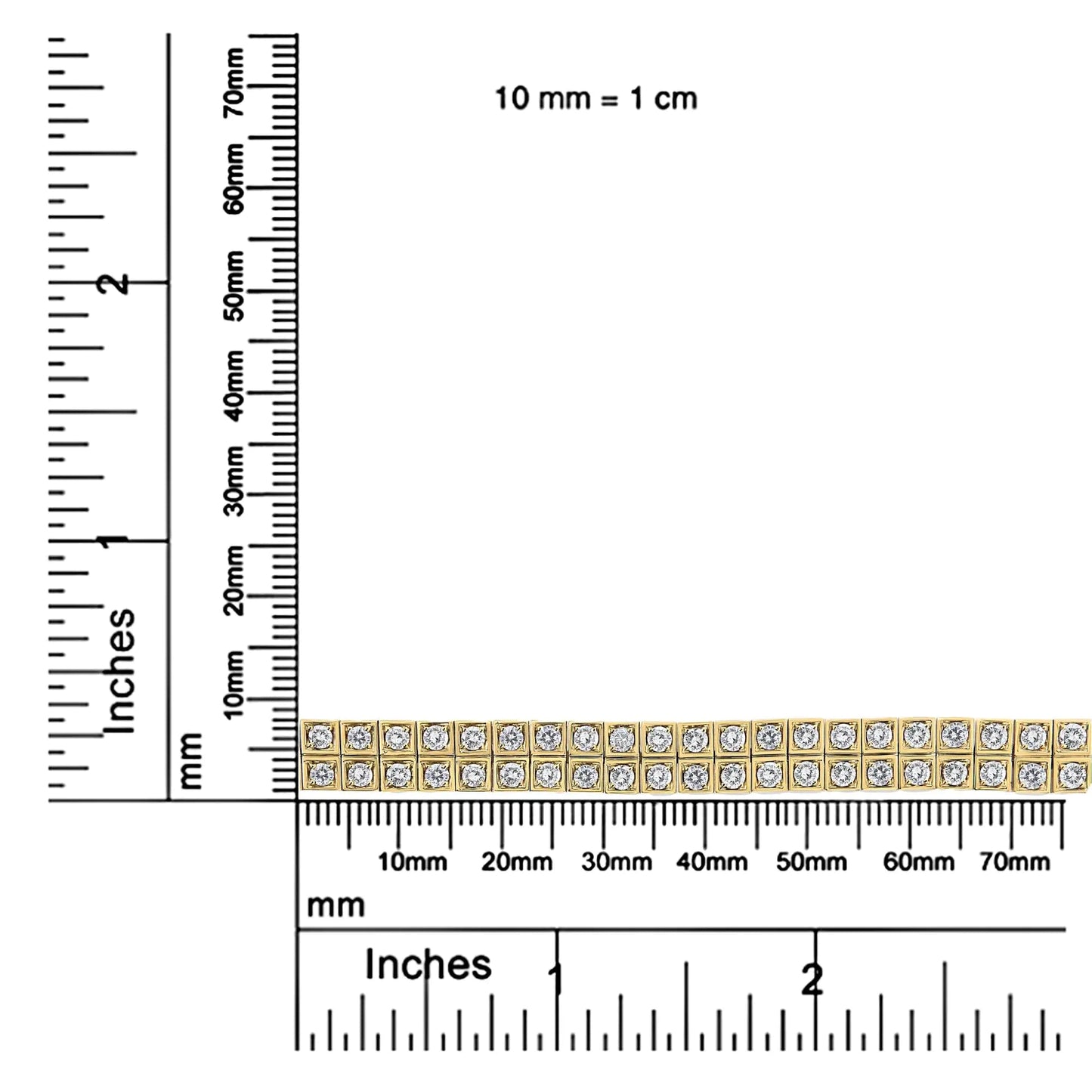 14K Yellow Gold 8.00 Cttw Prong Set Round-Cut Diamond Art Deco Style Two Row Square Frame Link Tennis Bracelet (J-K Color, I1-I2 Clarity) - Size 7.25" WEM Support (www.WEM.support)