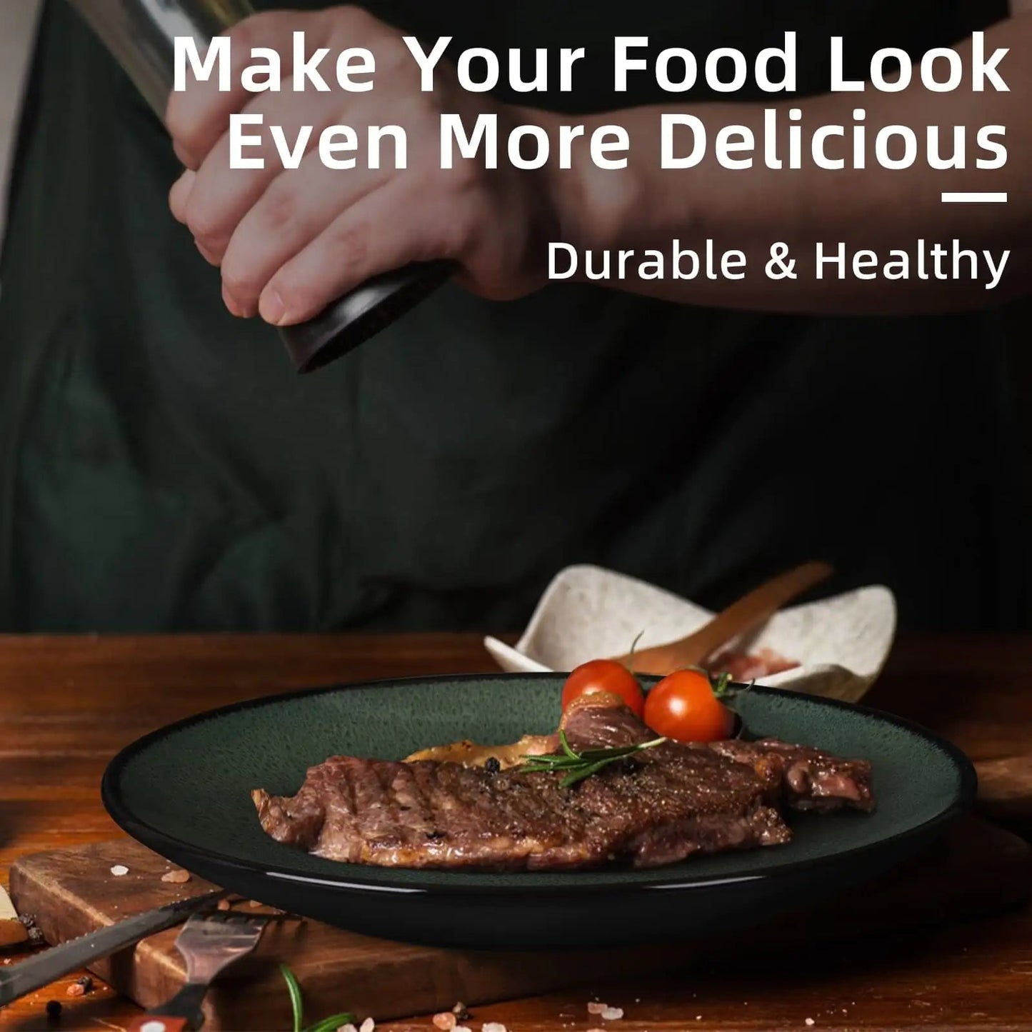 Steak Plate Creative Western Food Plate Vegetable Plate Set Of 6 For Cereal, Salad, Pasta, Soup, Dessert, Serving Dishwasher, Microwave And Oven WEM Support (www.WEM.support)