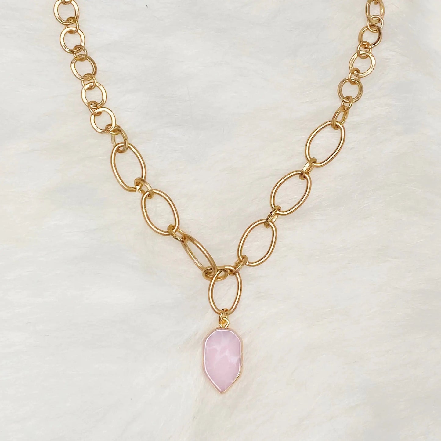 Heart Of Natural Stone Necklace, Black WEM Support (www.WEM.support)