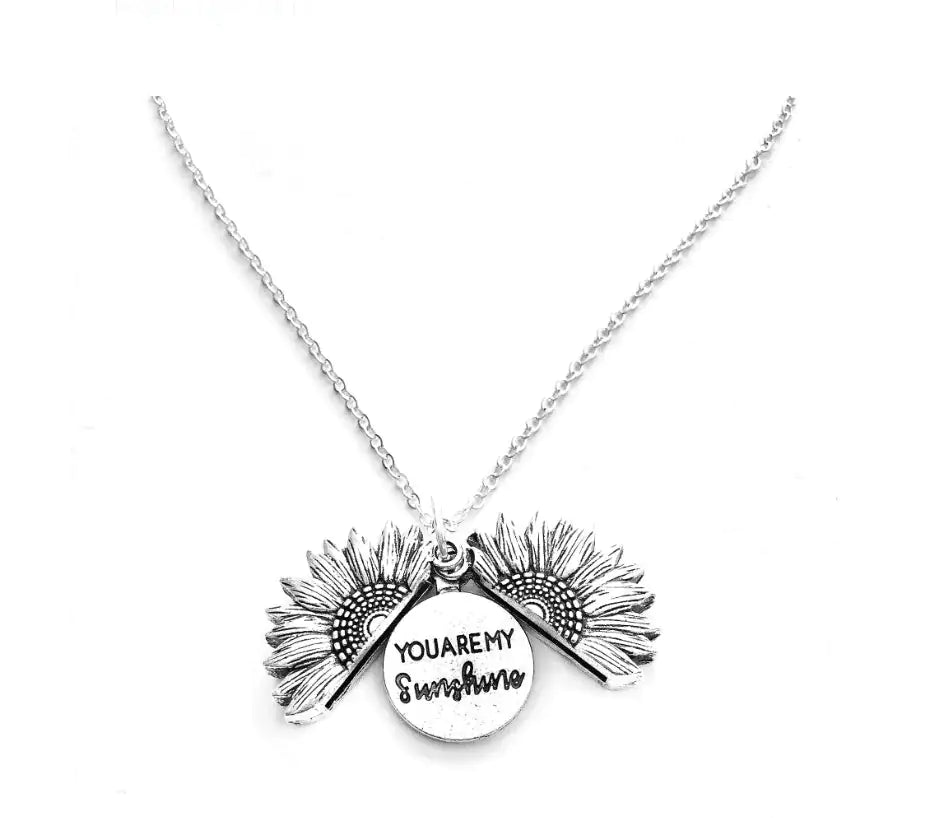 Sunflower Double Lettering Necklace WEM Support (www.WEM.support)