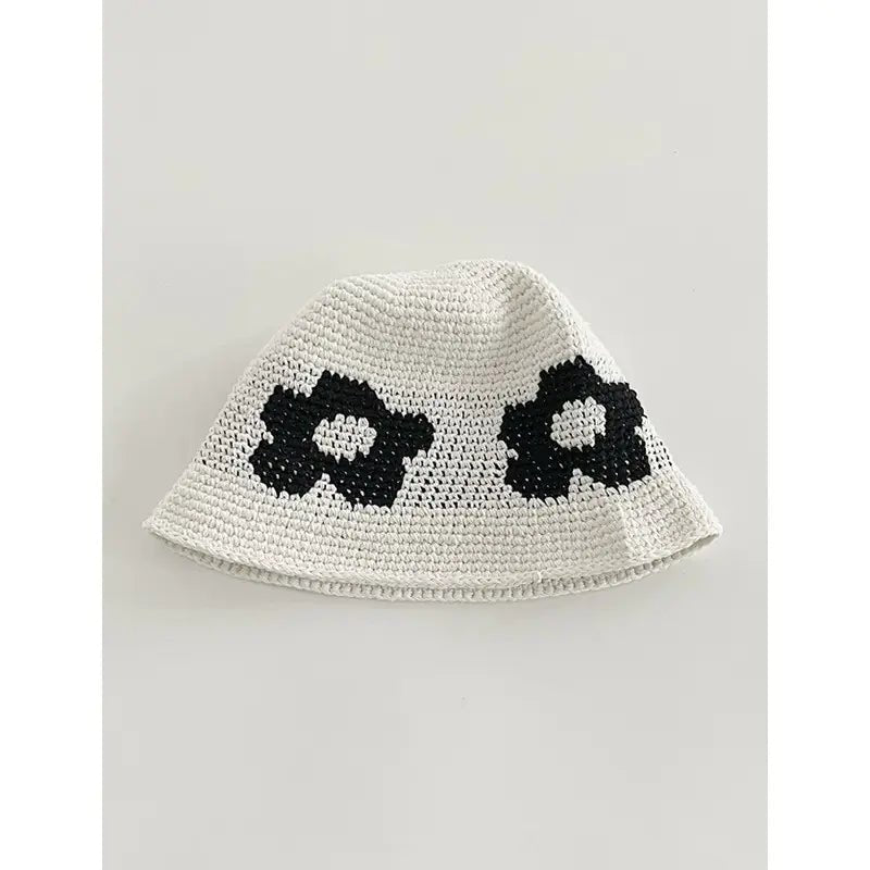Japanese Retro Hollow Flower Handmade Knitted Bucket Hat - Catch Cards
