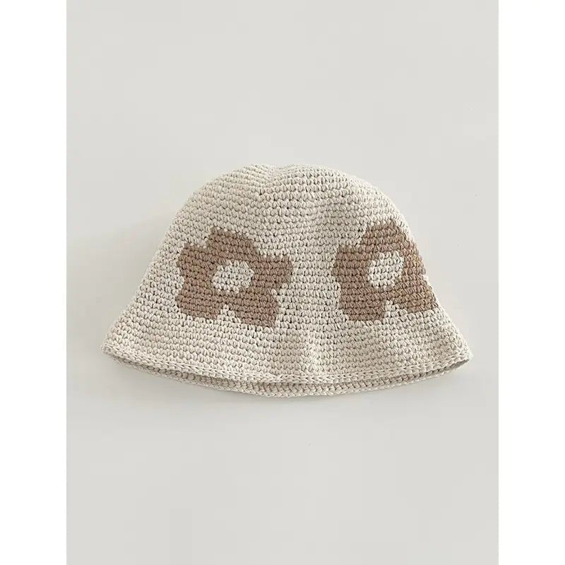 Japanese Retro Hollow Flower Handmade Knitted Bucket Hat - Catch Cards