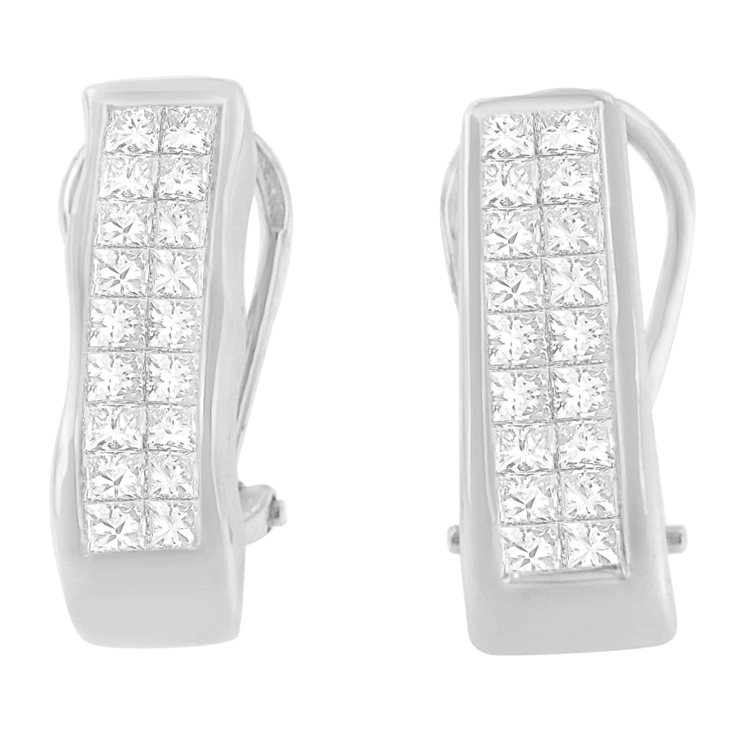 14K White Gold 1 cttw Princess Cut Diamond Earring (G-H, VS1-VS2) WEM Support (www.WEM.support)