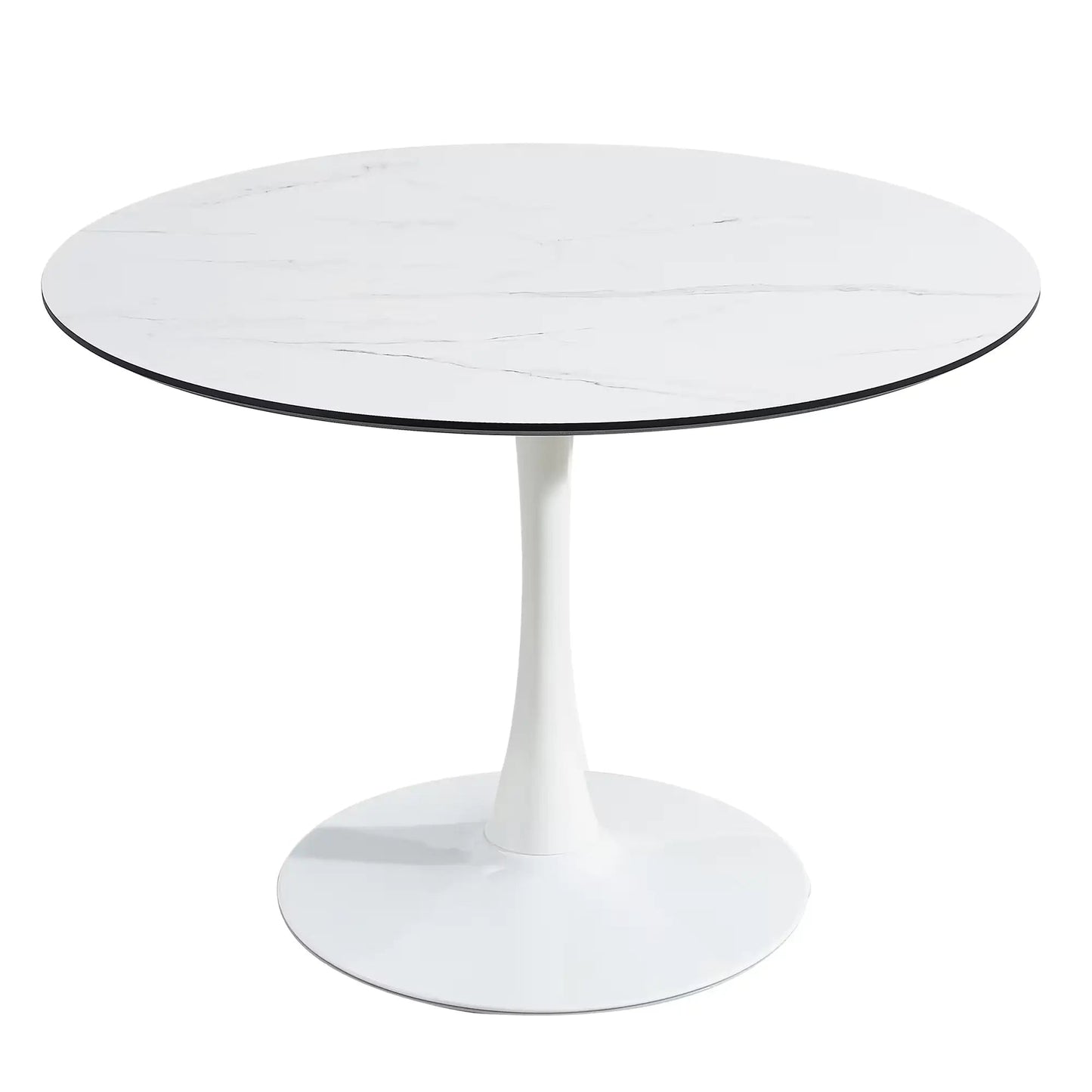 TULIP DINING TABLE ,Dia. 106cm ROUND, WHT, MARBLE WHT, 1pc Per Ctn WEM Support (www.WEM.support)