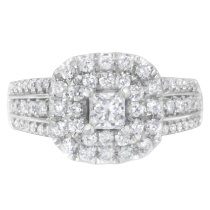 14KT White Gold Diamond Cluster Ring (1 cttw, H-I Color, I1-I2 Clarity) WEM Support (www.WEM.support)