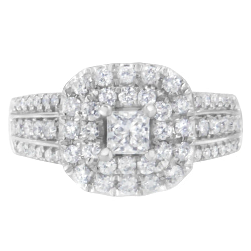 14KT White Gold Diamond Cluster Ring (1 cttw, H-I Color, I1-I2 Clarity) WEM Support (www.WEM.support)
