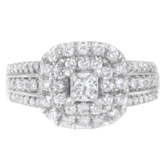 14KT White Gold Diamond Cluster Ring (1 cttw, H-I Color, I1-I2 Clarity) WEM Support (www.WEM.support)