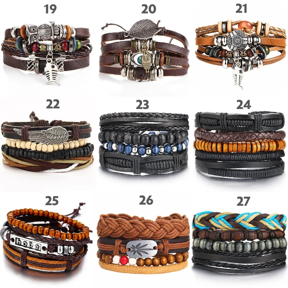 Multilayer Leather Bracelet WEM Support (www.WEM.support)