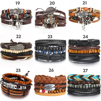 Multilayer Leather Bracelet WEM Support (www.WEM.support)