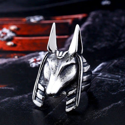 Old Egypt Ring God Style Jackal Head Amulet WEM Support (www.WEM.support)