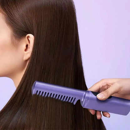 Portable 2-In-1 Hair Straightener Comb WEM Support (www.WEM.support)
