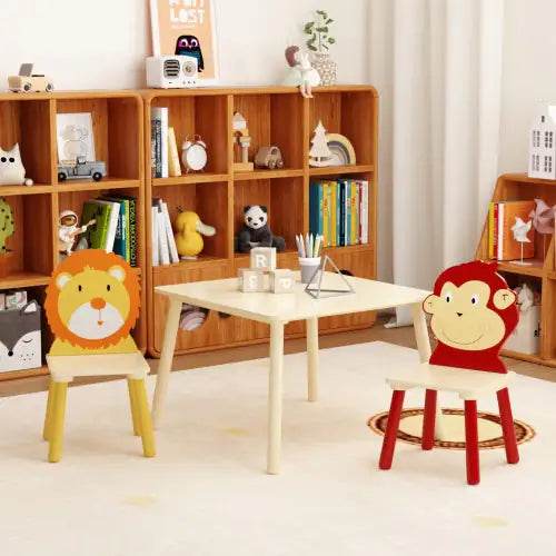 Solid Wood Children's Table And Two Chairs Set WEM Support (www.WEM.support)