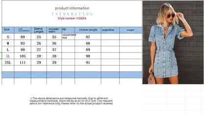 Loose Denim Short Sleeve Dress WEM Support (www.WEM.support)