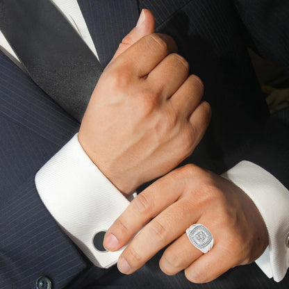 14K White Gold Men's Diamond Band Ring (1 cttw, H-I Color, SI1-I2 Clarity) WEM Support (www.WEM.support)