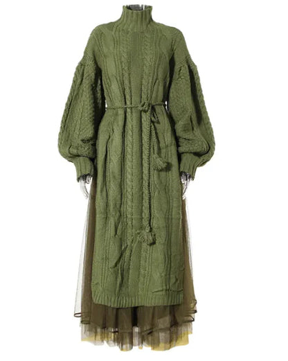 Chic Lantern Sleeve Sweater Skirt Set WEM Support (www.WEM.support)