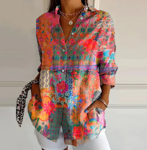 Joan Vintage Floral Print Blouse HejK.com Marketplace LLC